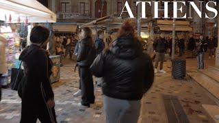 Night Walk in Athens, Greece | January 2023 [4K HDR]