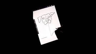A simple one line dog art made in Procreate | YouTube #shorts   #oneartatatime #dog #draw