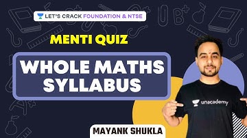 Menti Quiz Whole Maths Syllabus | Quick Revision of Class 10 | NTSE & Foundation | Mayank Shukla