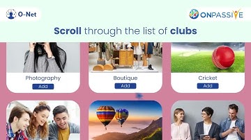 #ONPASSIVE - Join clubs and make new friends on O-Net *Register for free access*