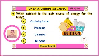 MCQ Quiz Nutrition | GK Questions Answers | GK Quiz #gkquiz #gk #generalknowledge @PraveenQuizHub screenshot 3