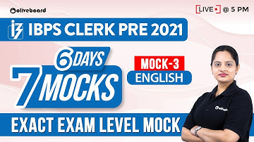 IBPS Clerk 2021 | IBPS Clerk Pre English Mock Test 2021 | Mock - 3 | 6 Days 7 Mocks | Harshita Ma