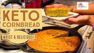 Moist And Delicious Keto Cornbread  #KetoRecipes #LowCarbRecipes #Ketolifestyle #LowCarblifestyle
