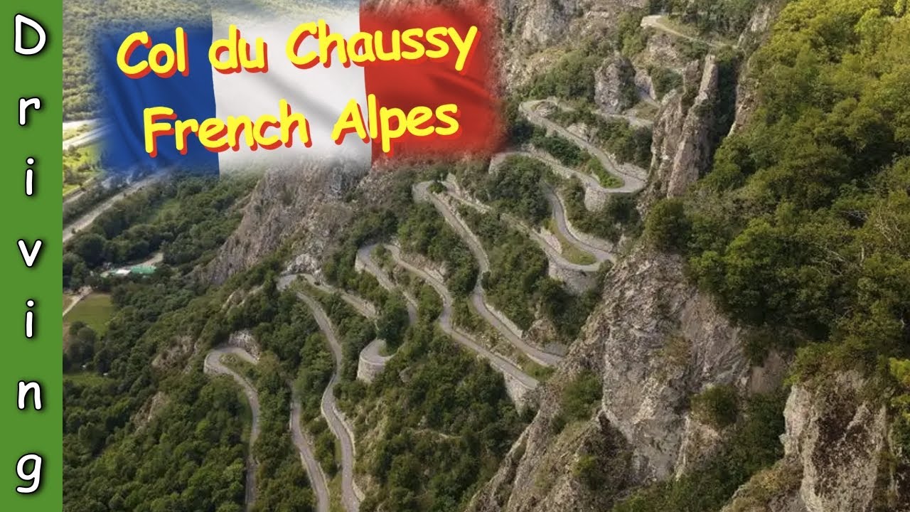 Driving Col du Chaussy via Lacets de Montvernier, French Alpes.