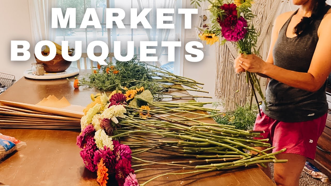 Harvesting and Making Market Bouquets | Farmers Market Prep | Florida flower farm