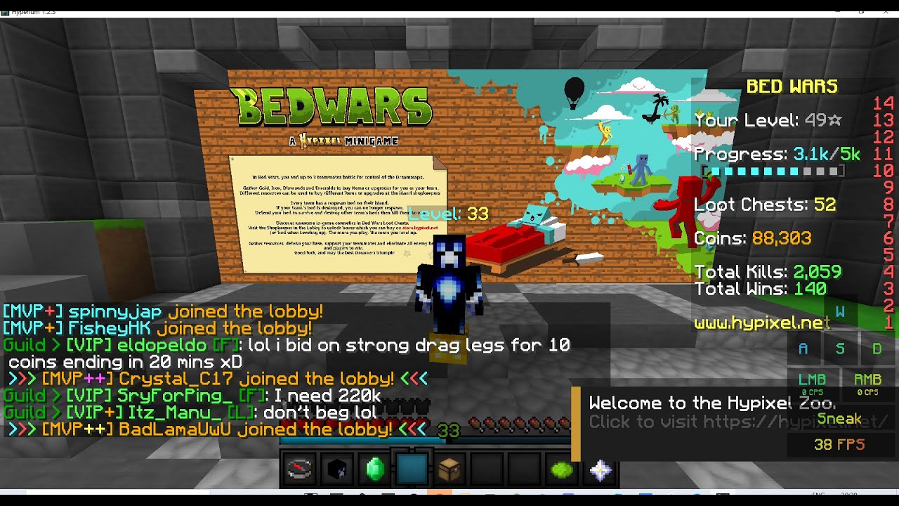 111=MY LUCKY NUMBER *bedwars win* Hypixel bedwars YouTube