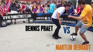 Pro player Dennis Praet challenged Martijn Debbaut for a panna game