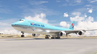 Dangerous Landing of Korean Airlines Boeing 747 at Incheon International Airport - MFS2020