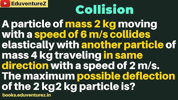 A particle of mass 2 kg moving with a speed of 6 m/s collides elastically with another particle of m