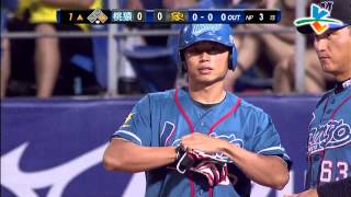 20130913 CPBL 桃猿VS象 1上 謝炫任首打席敲出猿隊首安