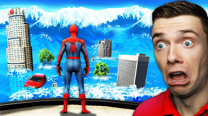 Surviving HUGE TSUNAMI As SPIDER-MAN In GTA 5 (Dis...