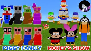 PIGGY FAMILY vs. MOKEY'S SHOW (Mickey Mouse Parody) but Henry Stickmin Distraction Meme in Minecraft