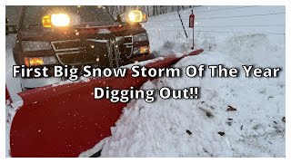 Plowing A Long Driveway After A Big Snow Storm