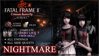 Fatal Frame 2: Crimson Butterfly Remake [PC] - Nightmare 100% (All Files, Ghosts, Stones & Endings)