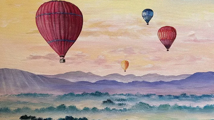 Hot Air Balloons Step by Step Acrylic Painting Tut...