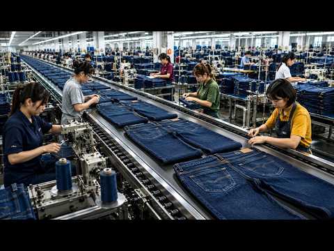 Así se FABRICAN MILLONES de JEANS en una MEGAFÁBRICA
