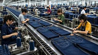 CÓMO se FABRICAN MILLONES de JEANS en una MEGA FÁBRICA👖 Proceso Completo