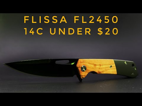 Flissa FL2450 14c28n  Olive Wood Pocket Budget Knife Under $20!!!