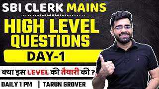 (DAY-1) High Level Questions | SBI Clerk Mains | English | Tarun Grover