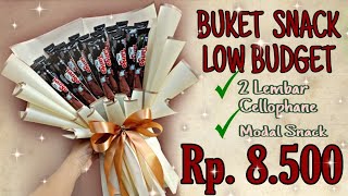 DIY BUKET TANGO LOWBUDGET || BUKET MODAL SNACK Rp. 8.500 || BUKET SNACK TANPA LEM TEMBAK