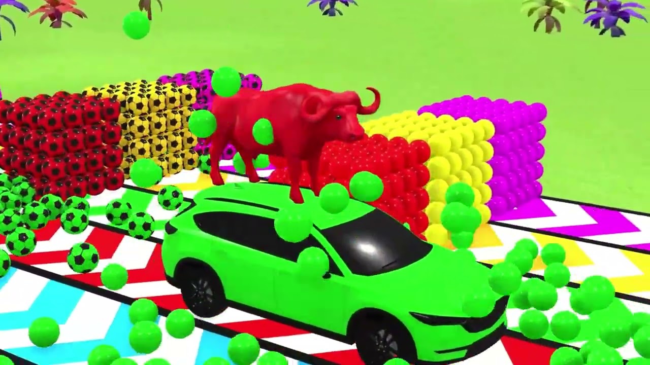 Long Slide Game with Cow Elephant Gorilla Hippopotamus Tiger 3d Animal Game Funny 3d Animals