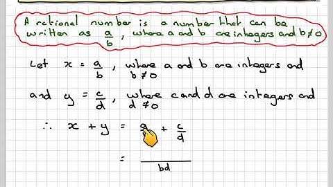 The proof that the sum of two rational numbers is rational