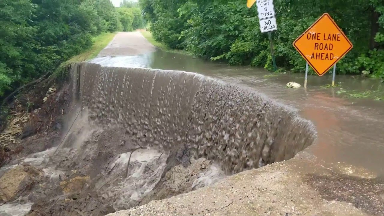 Rain washes out road 07/16/2019 - YouTube