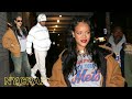 Pregnant Rihanna dines at Carbone with her beau A$AP Rocky and her brother Rorrey Fenty in New York
