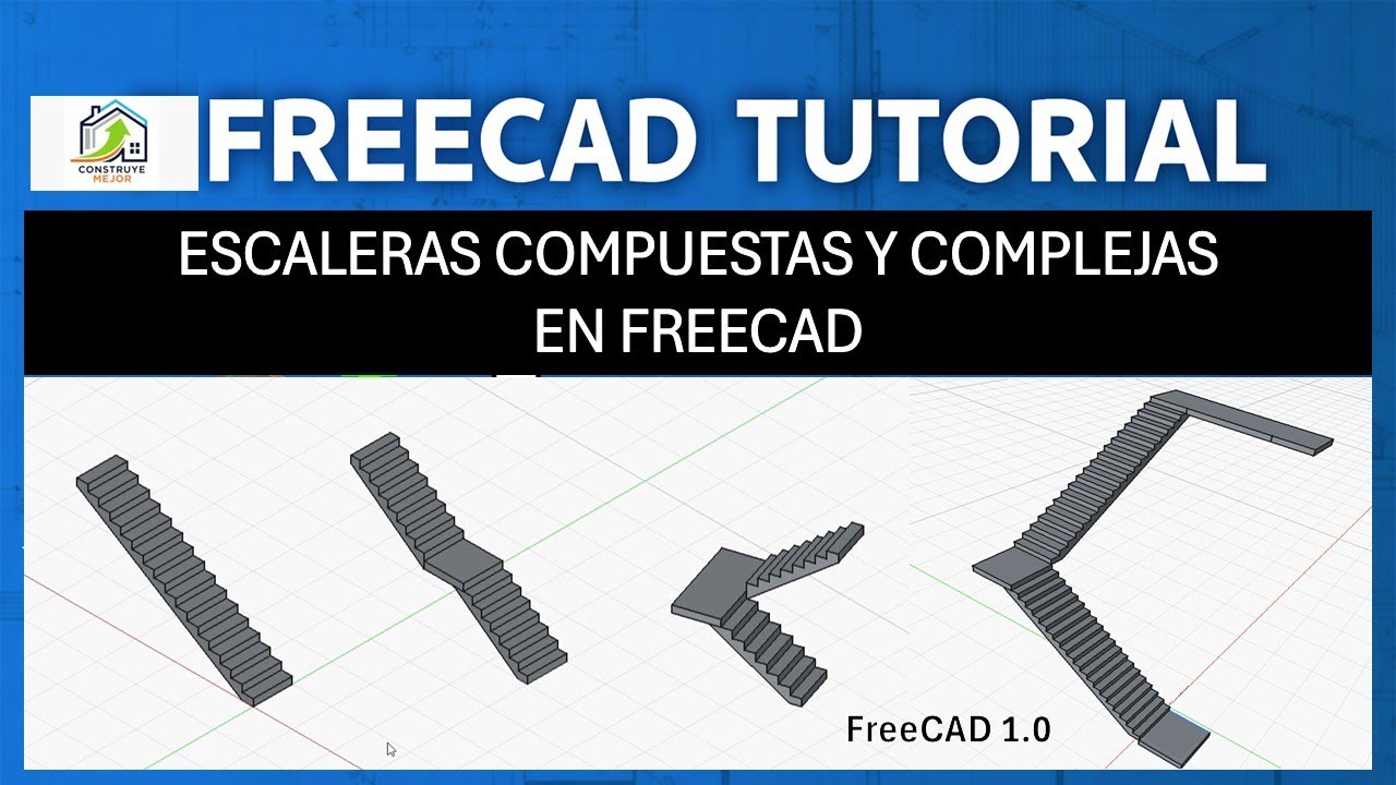 Escaleras compuestas y complejas en FreeCAD | TUTORIAL … — Transcript