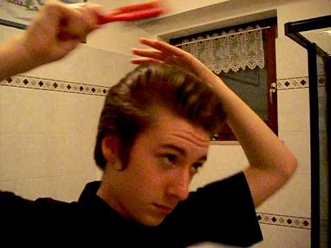 Greaser:semi-parted pompadour hair - YouTube