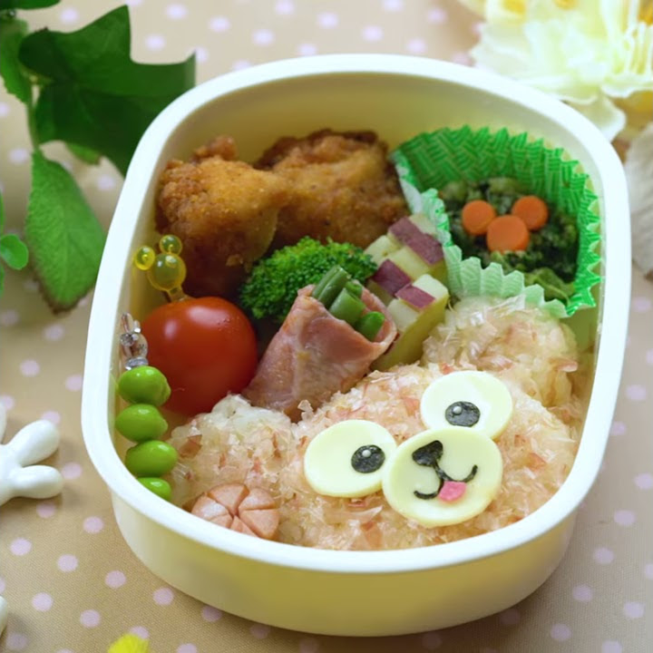 鰹節でふわふわ感を再現したディズニーの ダッフィー 弁当 How To Make Duffy Bento Youtube