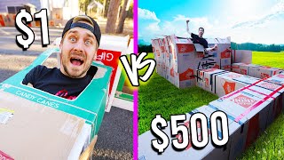$1 VS $500 BOX FORTS! *Budget Challenge*