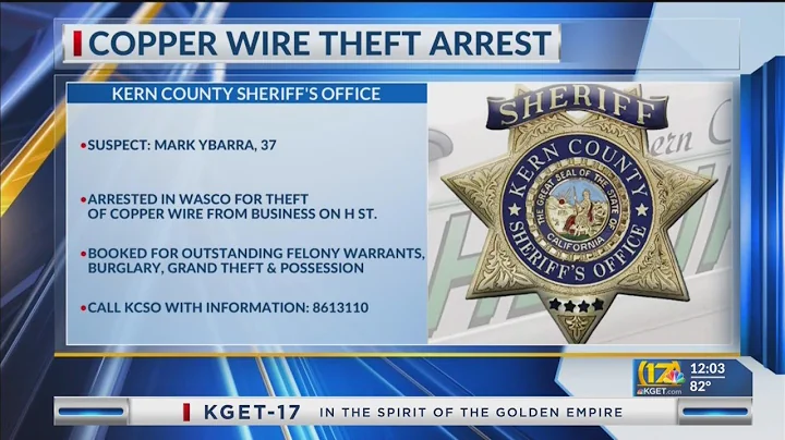 Man arrested for copper wire theft
