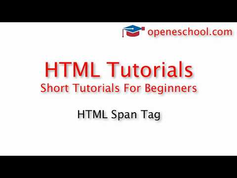 HTML Tutorials For Beginners - HTML Span Tag