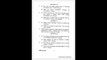 (2019) Question paper :- CS-11 : E - Commerce ||B.A/B.sc (General) 6th semester || Punjab university