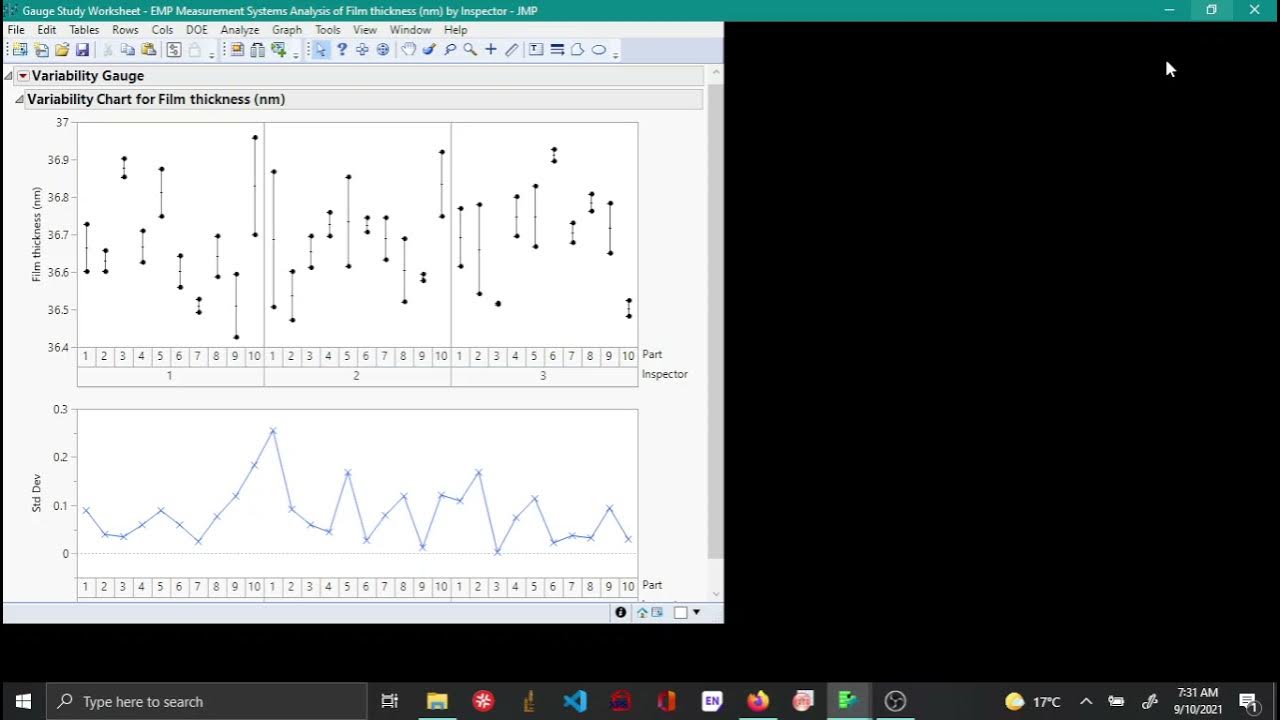 Variance component analysis for Gauge R&R (stand alone) MSA JMP YouTube