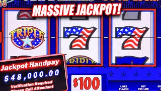 TRIPLE STARS HIGH LIMIT MASSIVE JACKPOT! ★ BIGGEST JACKPOTS ON YOUTUBE ★  OVER $50,000 IN WINS!