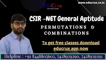 CSIR NET General Aptitude || Permutations and combinations previous year Questions  with explanation