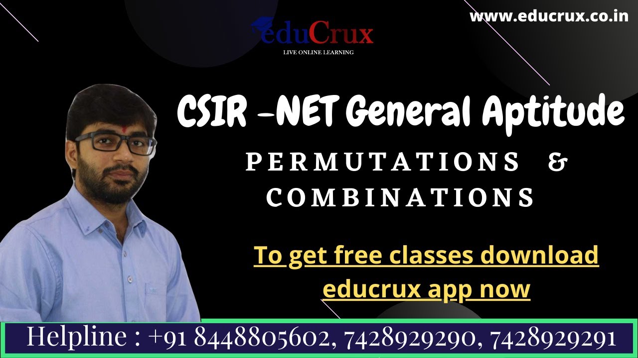 CSIR NET General Aptitude Permutations and combinations previous