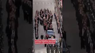 William walks in funeral procession in honour of King Harald V of Norway