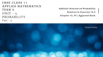 Probability| Ex 12.4| Chapter 12 | P 5 |  M L Aggarwal Book | CBSE Class 11 Applied Maths in English