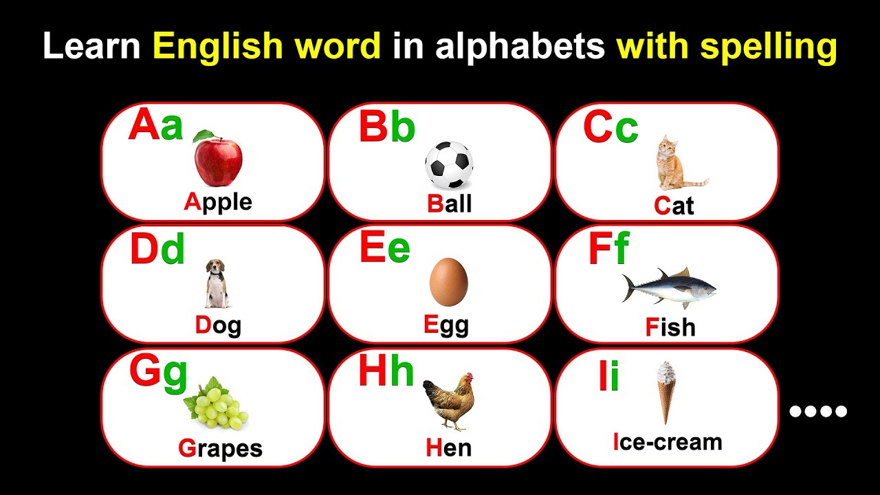 Learn English word in alphabets with spelling / English Vocabulary 