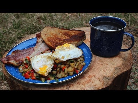 Campfire Breakfast - Forest Cooking with Cast Iron