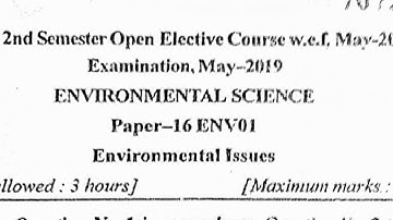 MDU !! M.Sc./M.A. 2nd Sem !! Environmental Issues 2019!! Previous Question Paper