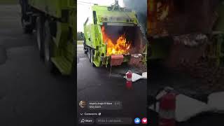 GFL Garbage truck on fire