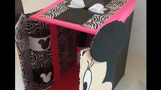 {diy} Minnie Mouse Doll House #repurpose #savetheenvironment