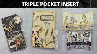 TRIPLE POCKET DOUBLE FLIP JOURNAL INSERT ~ MAKE AHEAD EPHEMERA