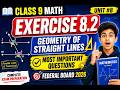 Class 9 Mathematics Ex 8.2 Most Important Questions | Unit 8 Geometry of Straight Lines | FBISE 2026
