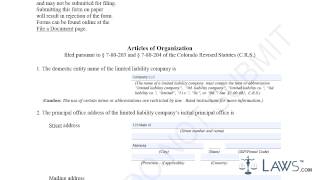 Articles of Organization LLC Sample