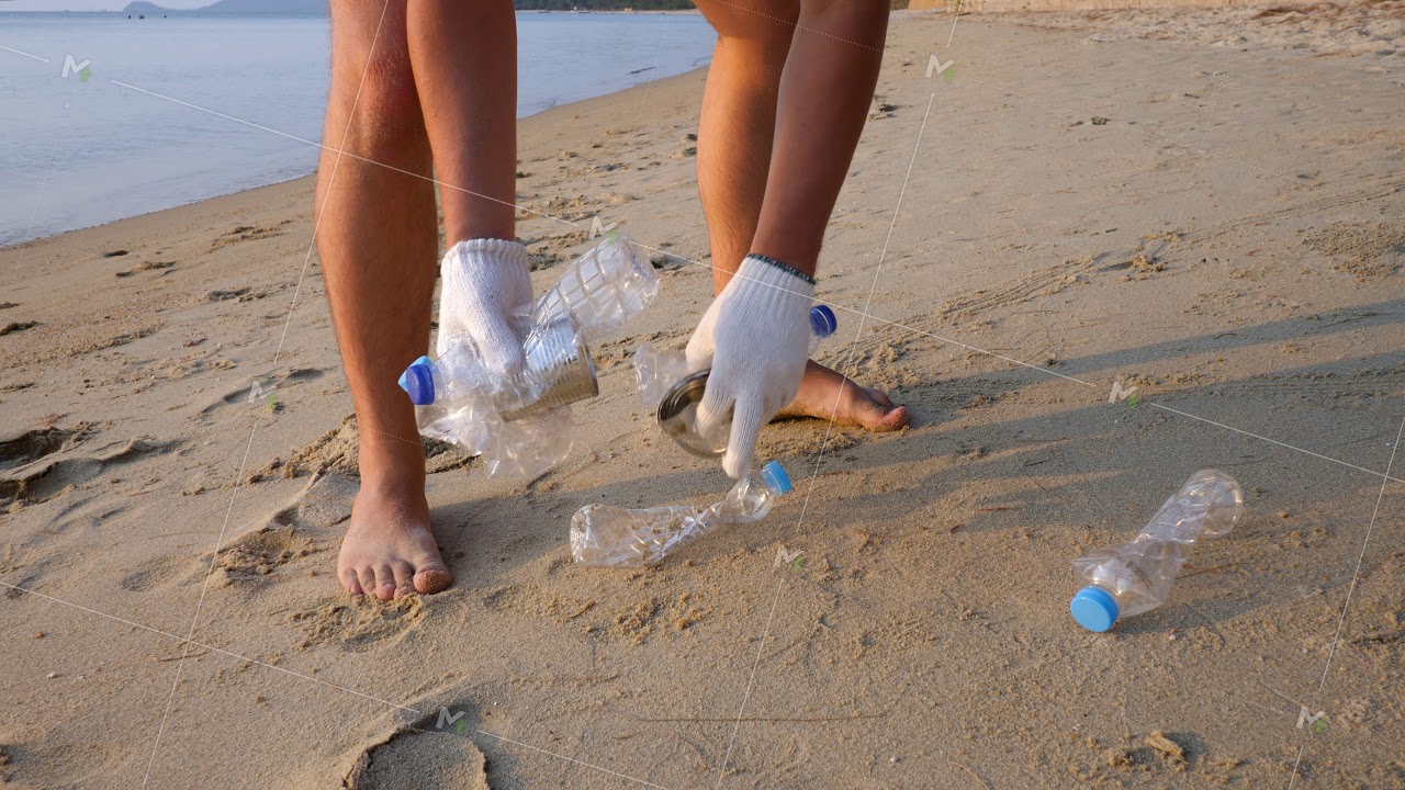 Volunteers pick up plastic bottles and iron can YouTube